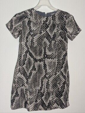 LR Womens Dress Snakeskin Python Animal Print Neutral Quiet Luxury Classic Small